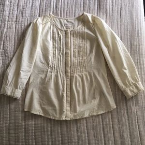 Very sweet, cream colored, vintage looking blouse with crochet detail